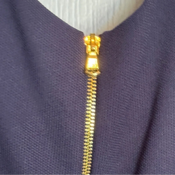 Betsey Johnson Navy Cage Cutout Pockets Pleat Mini Dress Fit and Flare EUC Sz 10 - Picture 10 of 15